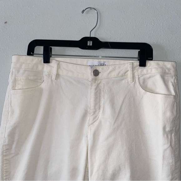 Ann Taylor LOFT Curvy Skinny corduroy cream white pants - Picture 5 of 9